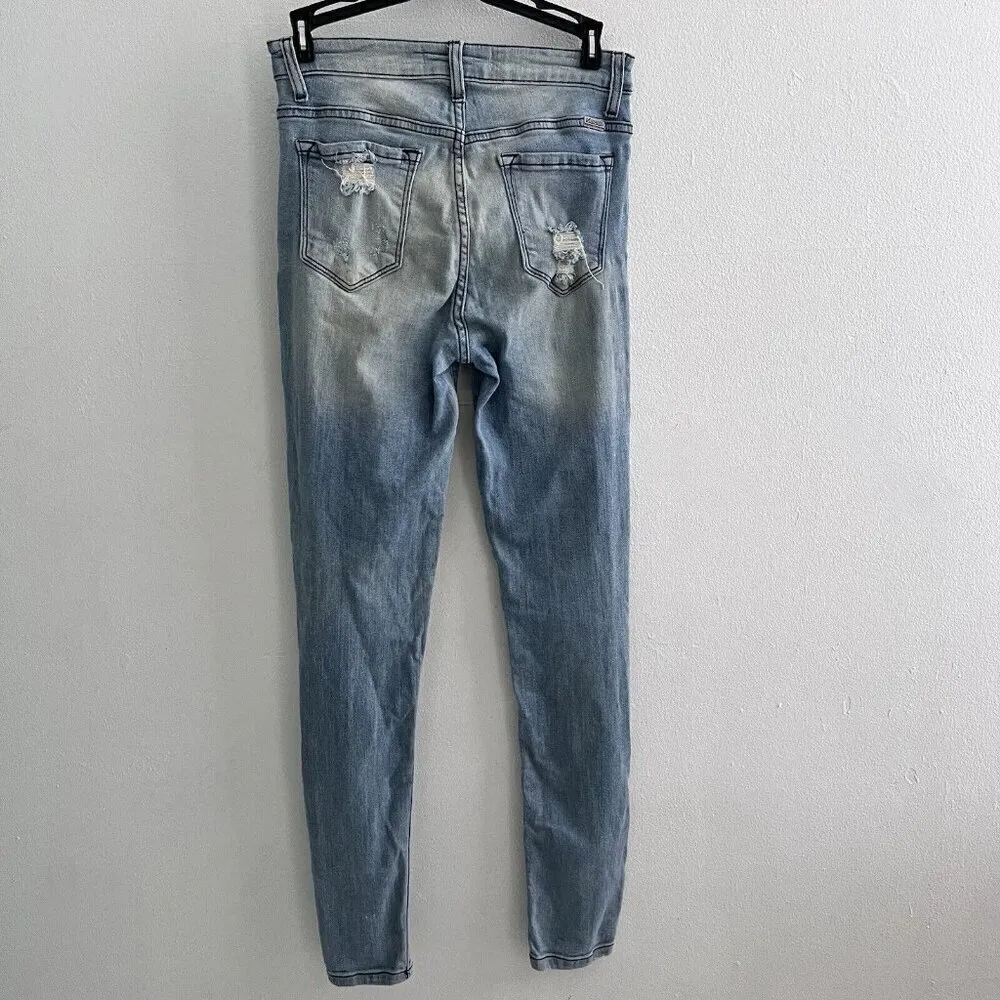 KanCan Distressed Skinny jeans Destroyed size 7/27 Light Wash Stretch Blue - Image 10