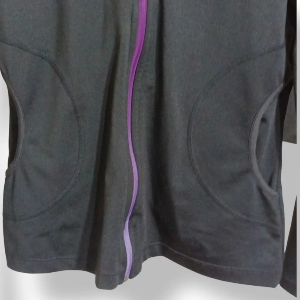 🎈BCG Black Full Zip Athletic Performance Jacket Women’s Small Purple Trim - Image 3