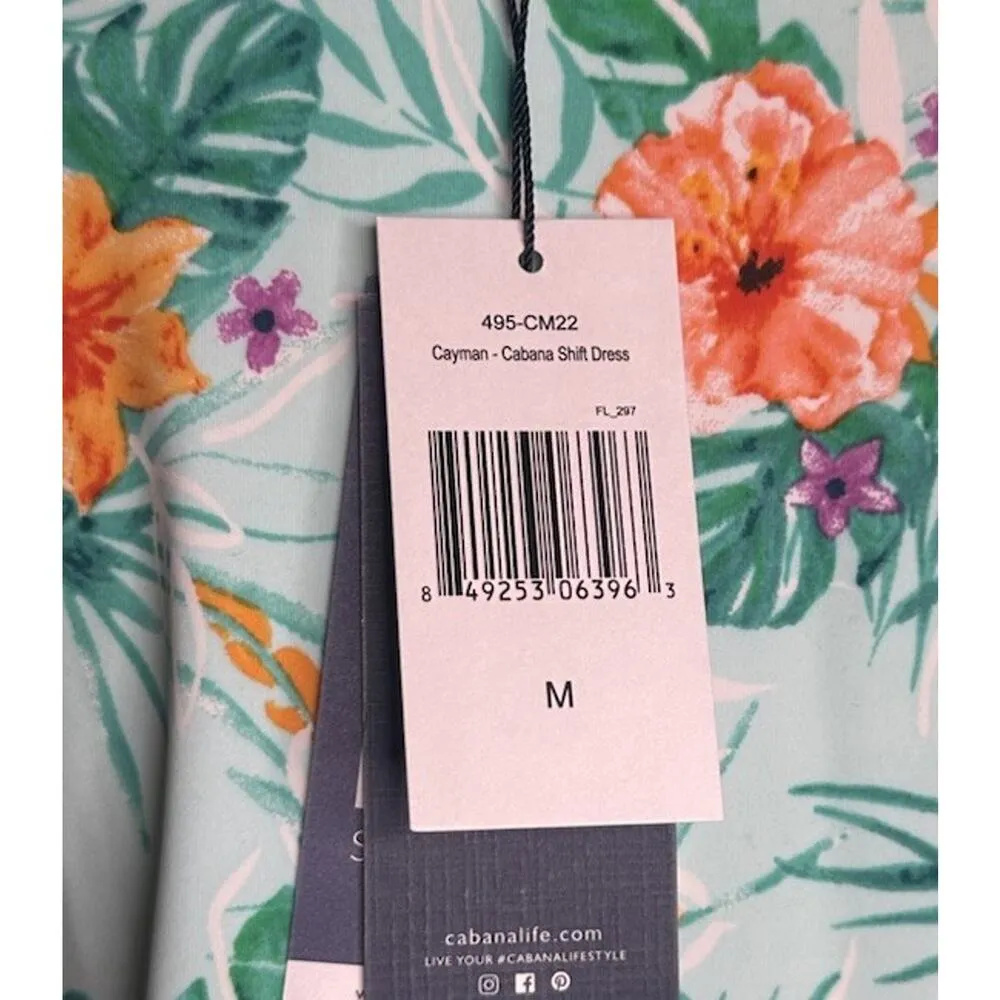 CABANA LIFE Cayman Print 3/4 Sleeve UPF 50 Shift Dress Size M Swim Cover Beach Size M - Image 13