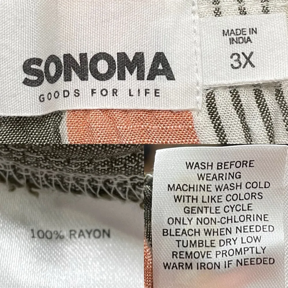 NWT Sonoma Women’s Shorts Multicolor Stripe Pull On Waistband Plus Size 3X - Image 8