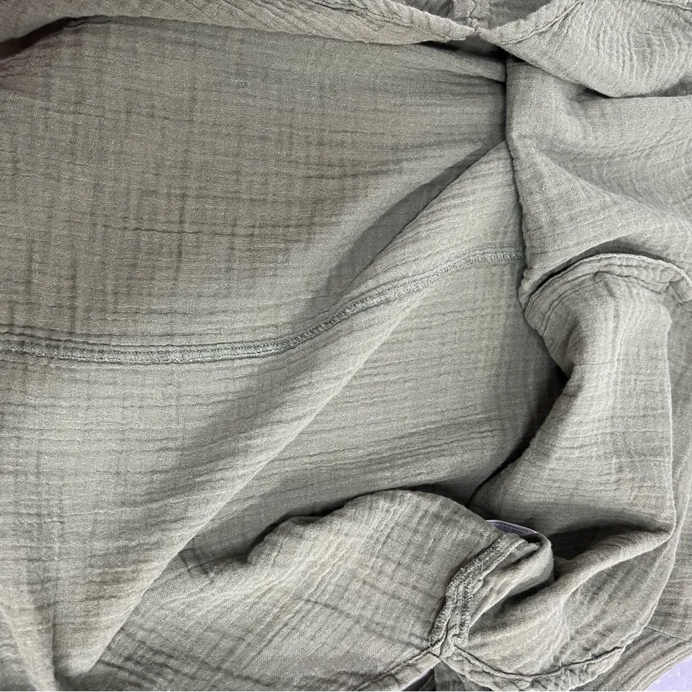 Urban Outfitters Out From Under small Olive Green Button Down Long Sleeve Top - Image 10