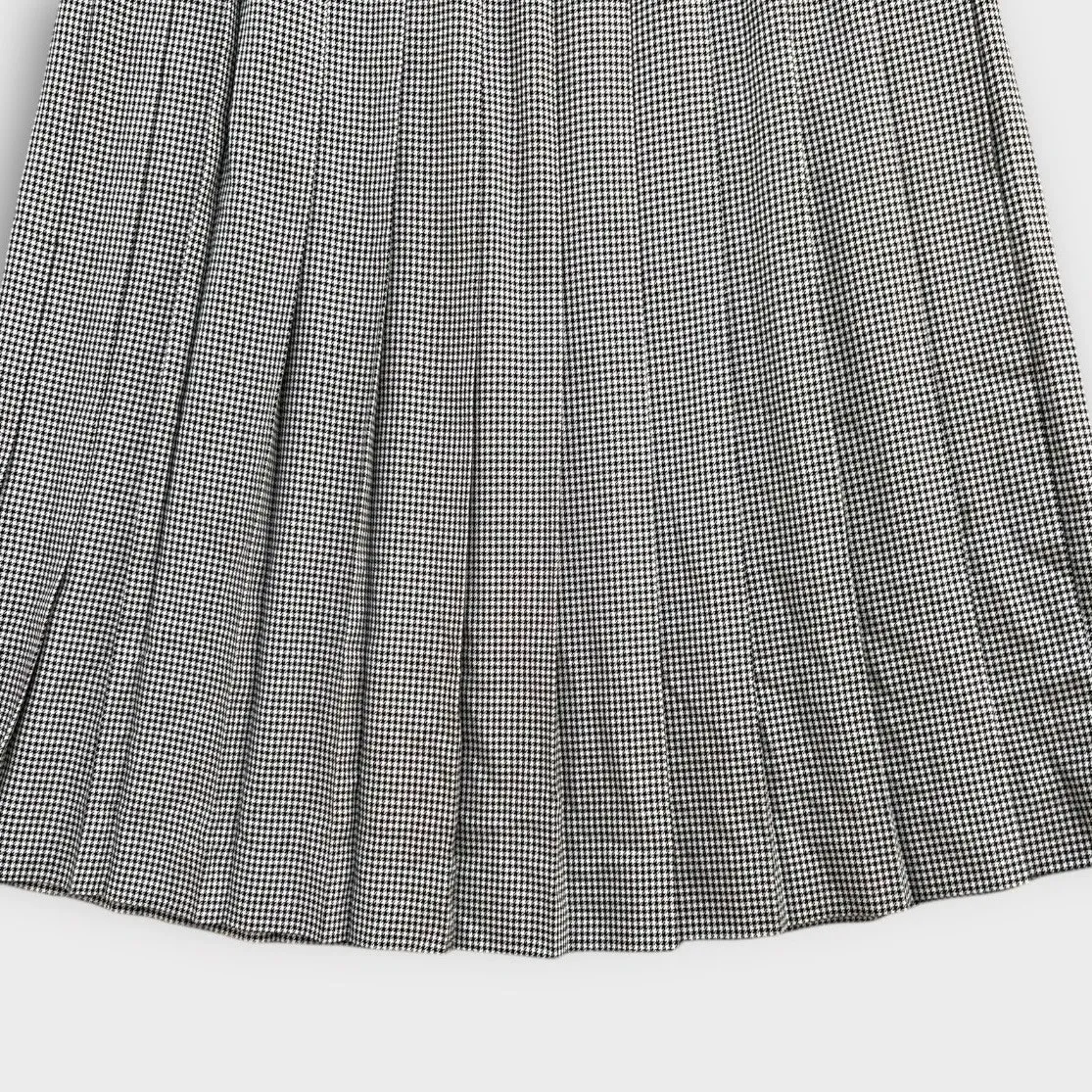 VTG Susan Bristol Black White Houndstooth Pleated Skirt Size 14 Preppy Academia - Image 4