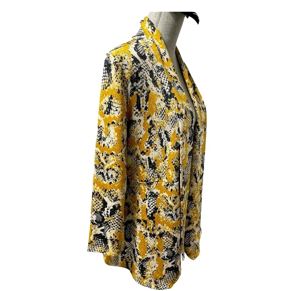 Kasper Dijon Multi Metallic Threads Open Front Cardigan
Women's Size M - Image 4