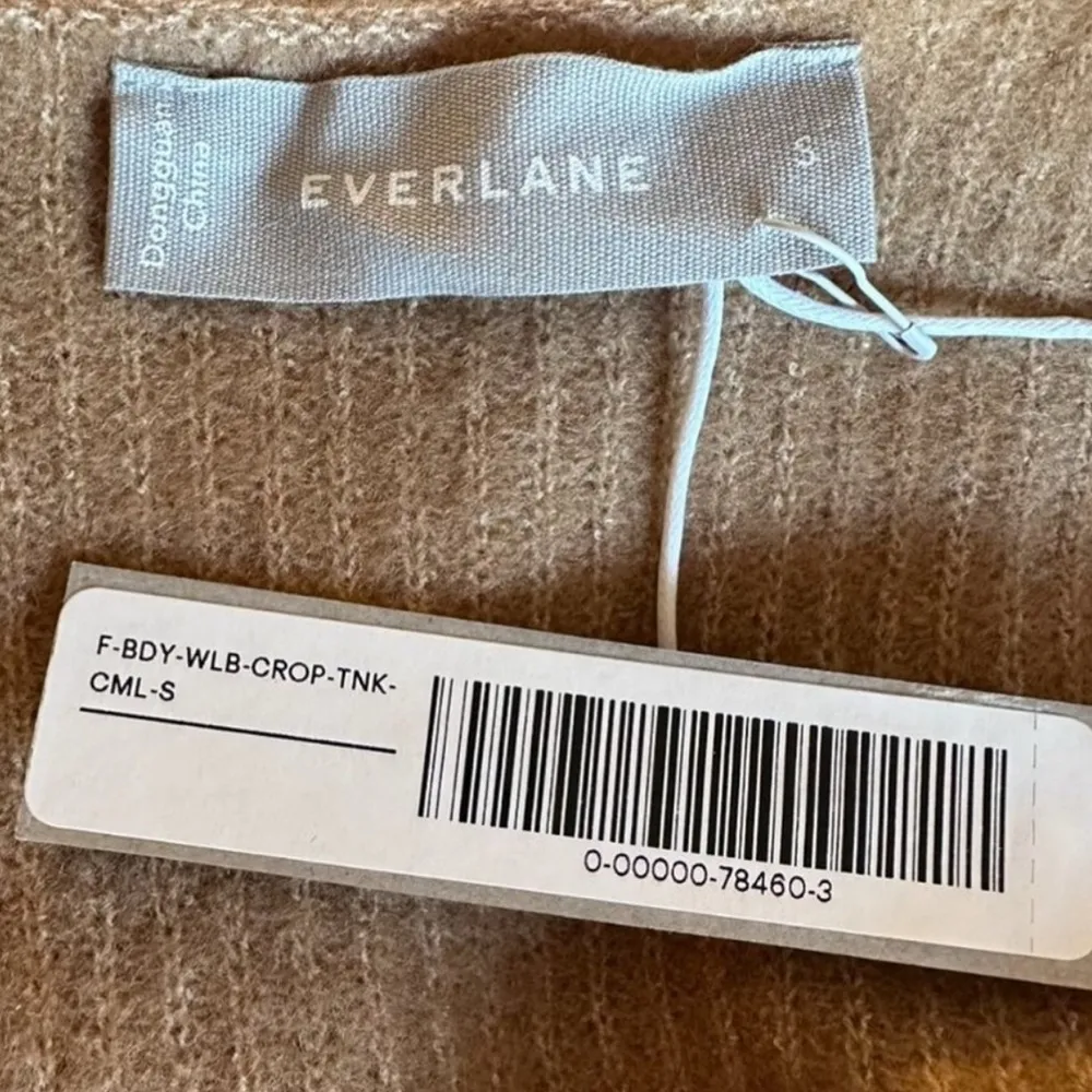 Everlane Cozy Stretch Cropped Tank Wool & Yak Hair Blend Color Camel Small NWT - Image 12