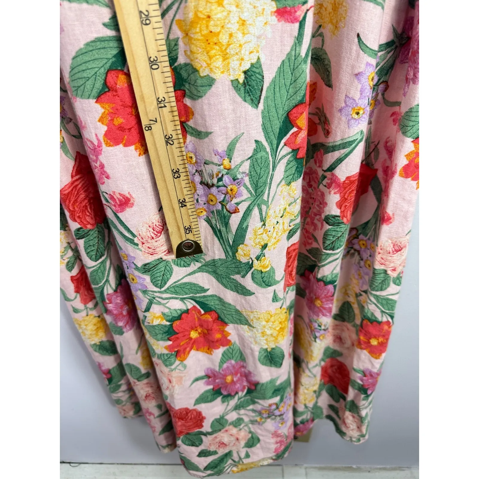 Old Navy Maxi Dress XL Floral Cut Out Waist Boho Cottagecore Fairy Garden Party - Image 4