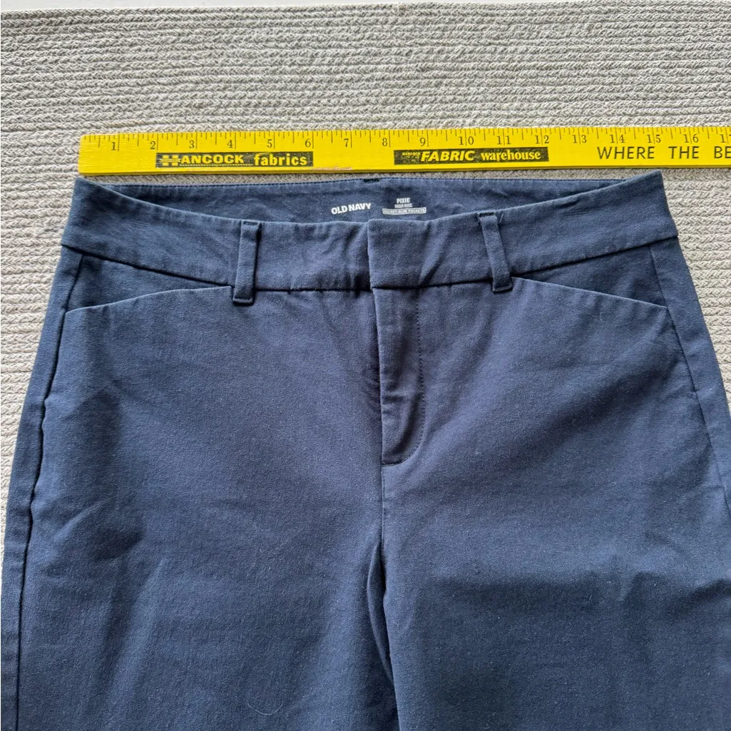 Old Navy Navy Blue High Rise Pixie Ankle Pants Size 6 Petite - Image 6