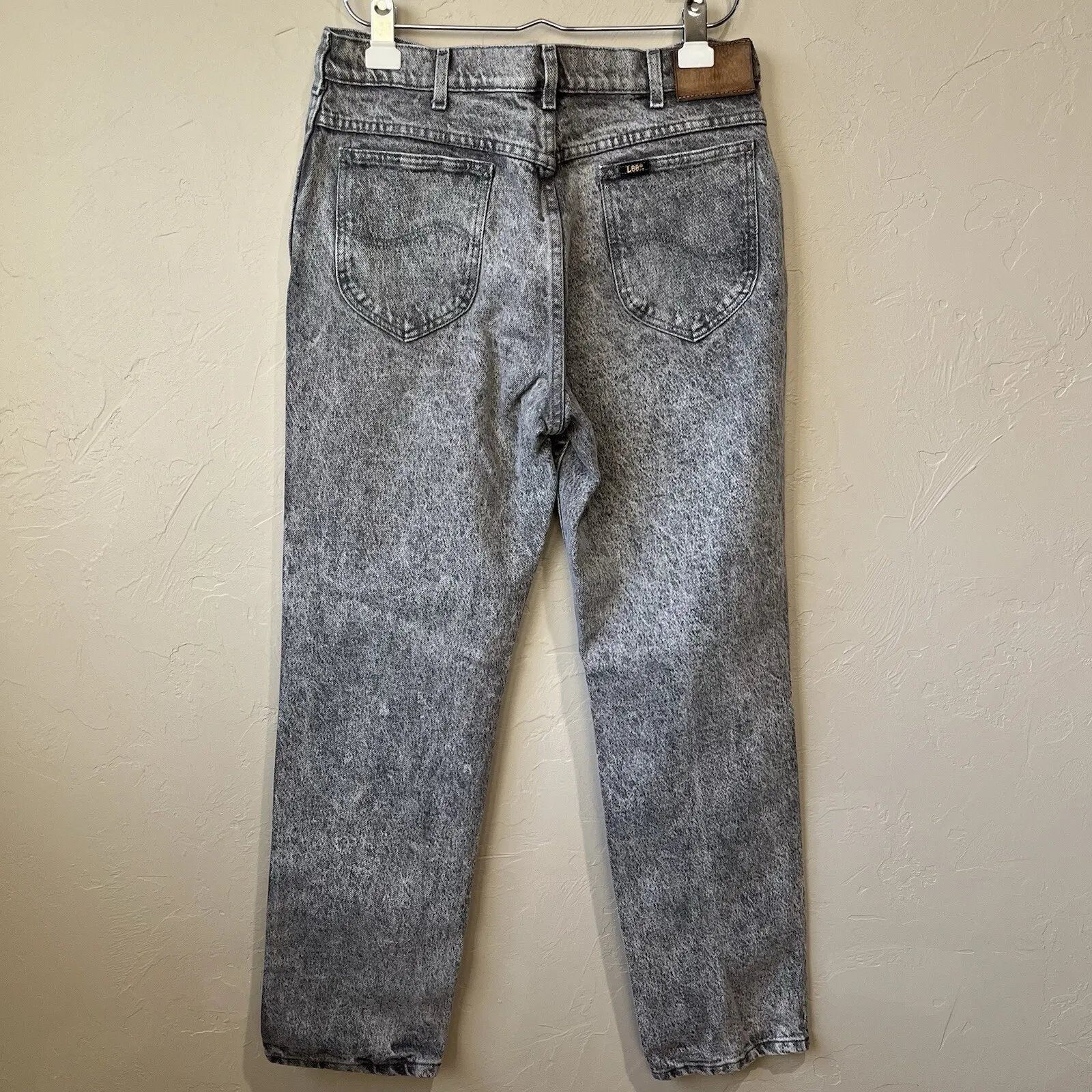 Vintage 80s 90s Lee Riders Straight Leg Jeans Glacier Wash Stone Acid Size 32x30 - Image 8