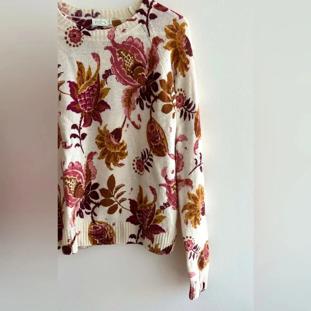 Spartina 449 Fall Floral Crewneck Sweater, Size Medium - Image 13