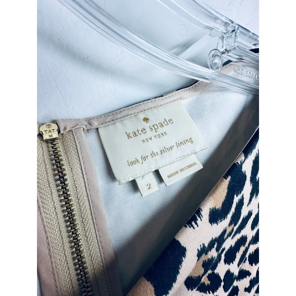 Kate Spade fit and flare cheetah print preppy dress designer pockets comfort - Image 4