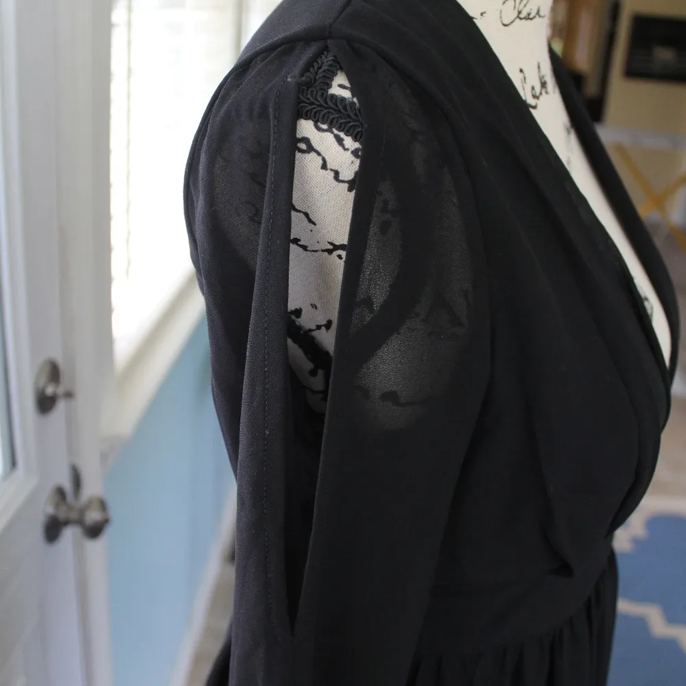 🔥REDUCED 🔥 Fab'rik Black Sheer Elegance Prom Party Dress - Image 3