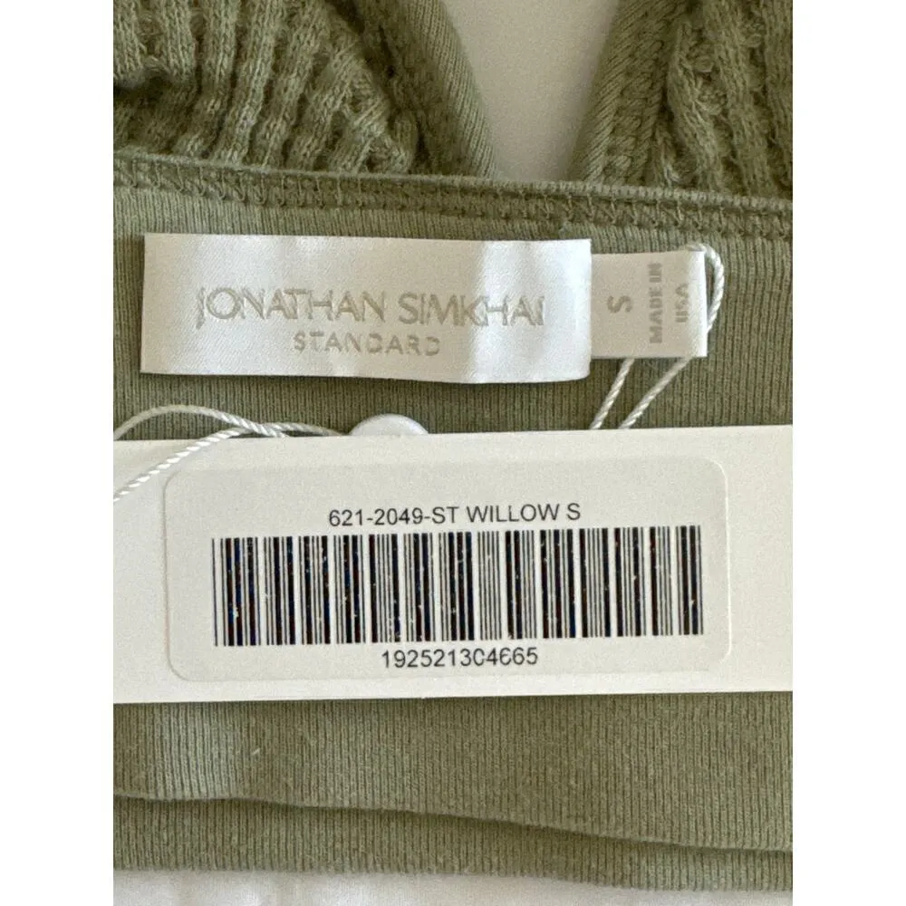 Jonathan Simkhai Standard Juliette Waffle Bralette in Willow‎ SMALL NWT Green - Image 7