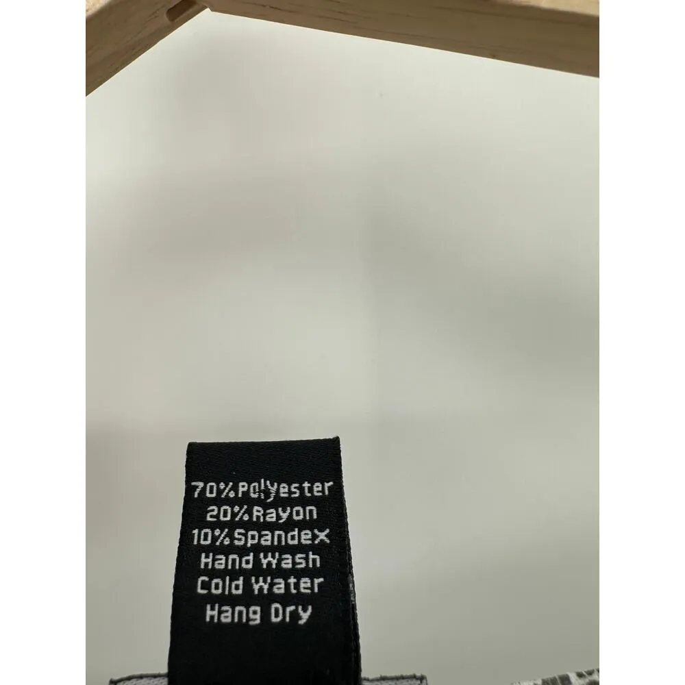 Clara Sun Woo Tunic Top Women Large White Black Long 3/4 Sleeve Stretch Abstract - Image 7