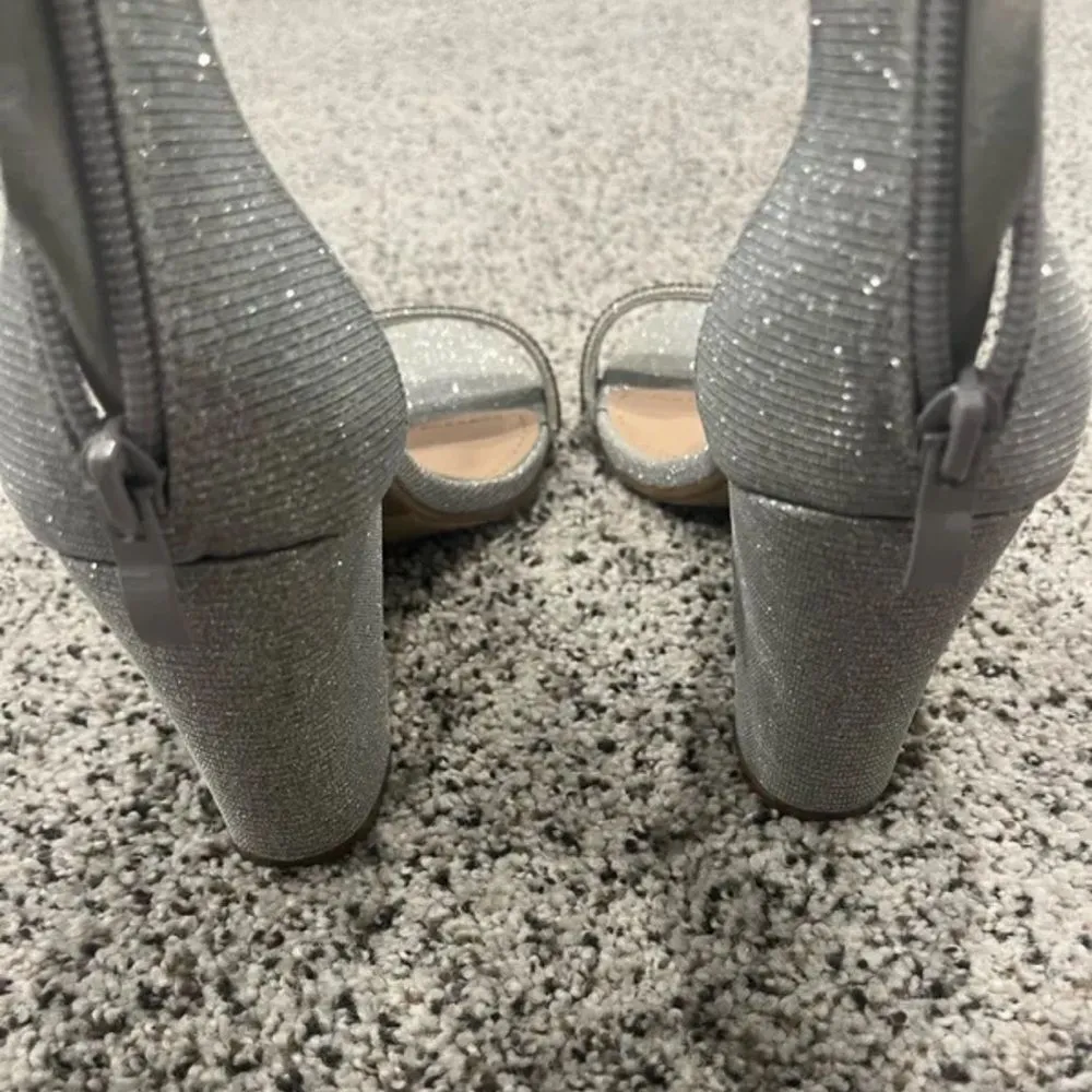 TOP Moda Silver Delia-80 Ankle Strap Rhinestone High Heel Sandal - Image 5