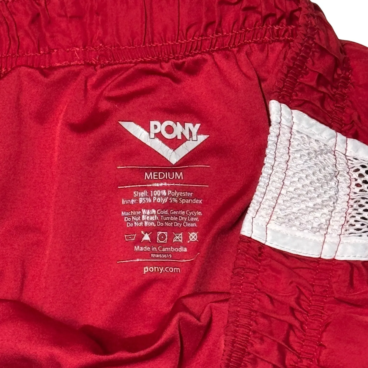 Pony Retro Lined Running Shorts Red White Medium - Image 6