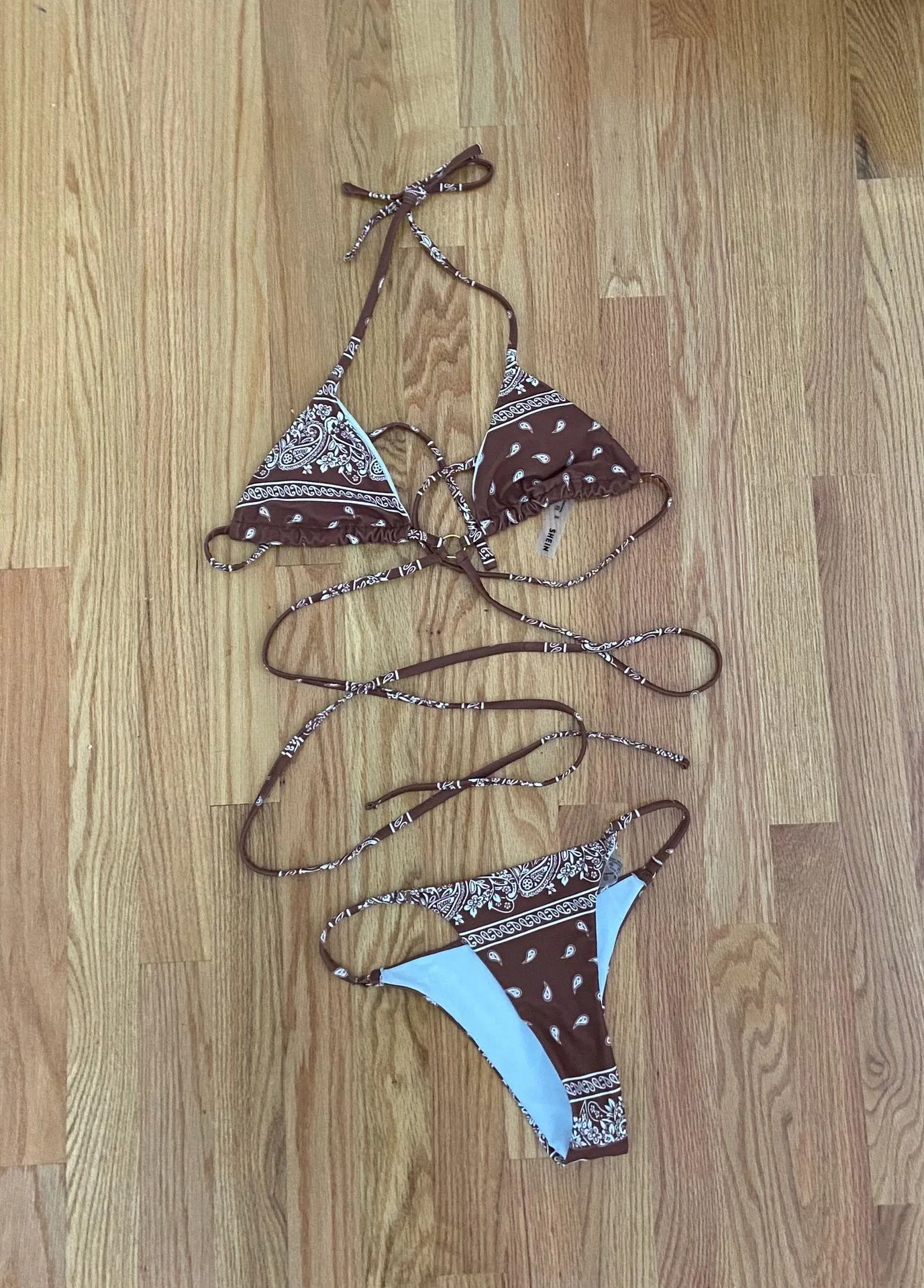 SheIn brown paisley bikini - Image 2