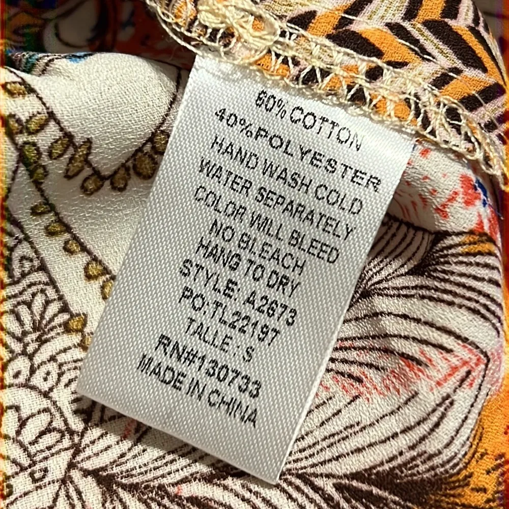 UMGEE small tunic shirt dress hi low fall colors button close front ruffle trim - Image 7