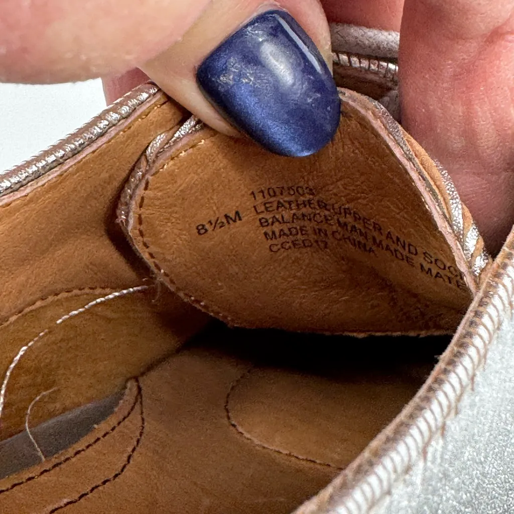 Sofft Salerno Silver Metallic Leather Platform Oxford Shoes Women’s 8.5 - Image 6