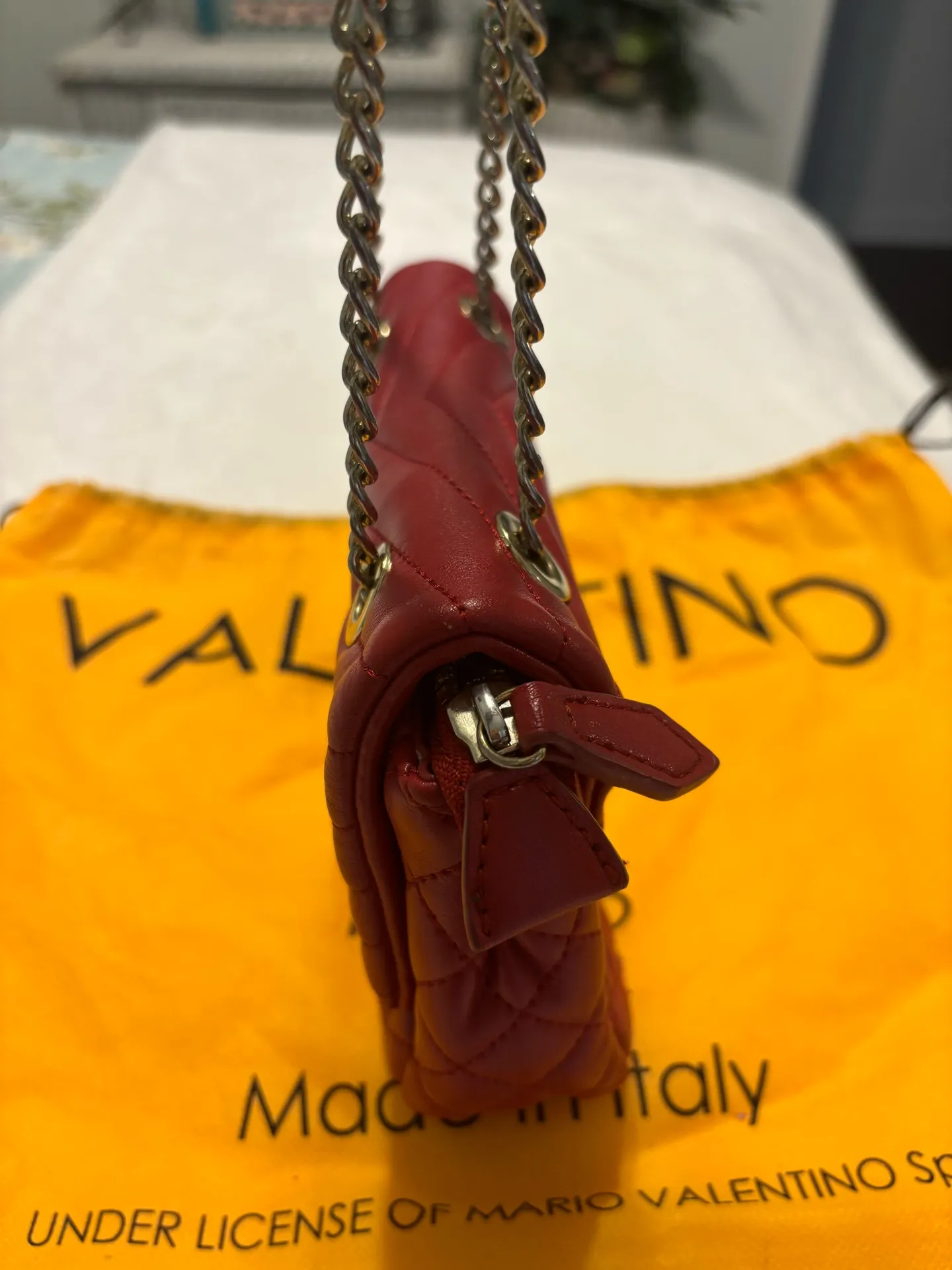 Valentino Quilted Red Mario Mini Handbag - Image 11