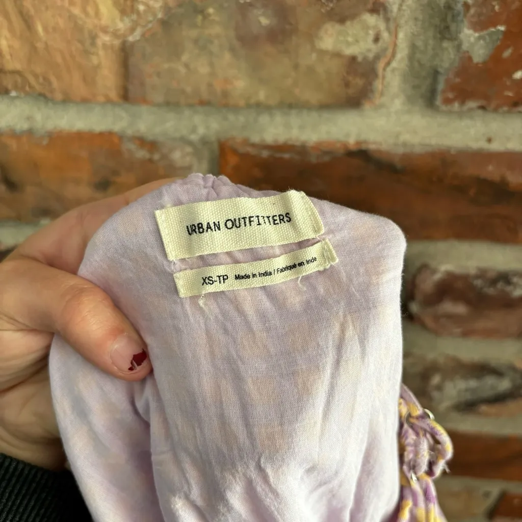 Urban Outfitters Purple Cotton Gingham Frock Mini Dress, XS - Image 5