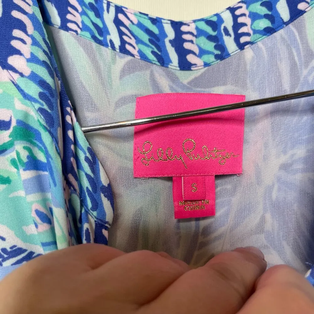 Lilly Pulitzer Evah Shift High Tide Navy Ready Set Gecko Engineered Dress sz S - Image 3