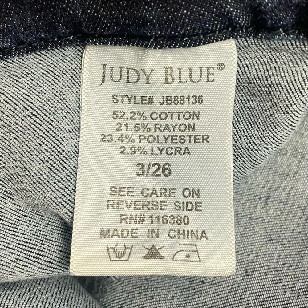 Judy Blue Pull On Super Flare Jean Dark Wash Bellbottom Jeans Womens Size 26 | 2 - Image 10