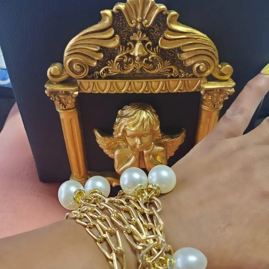 ⚡Women's Rose Embossed Love Angel Evening Formal Black Gold Crossbody Clutch Bag - Image 4