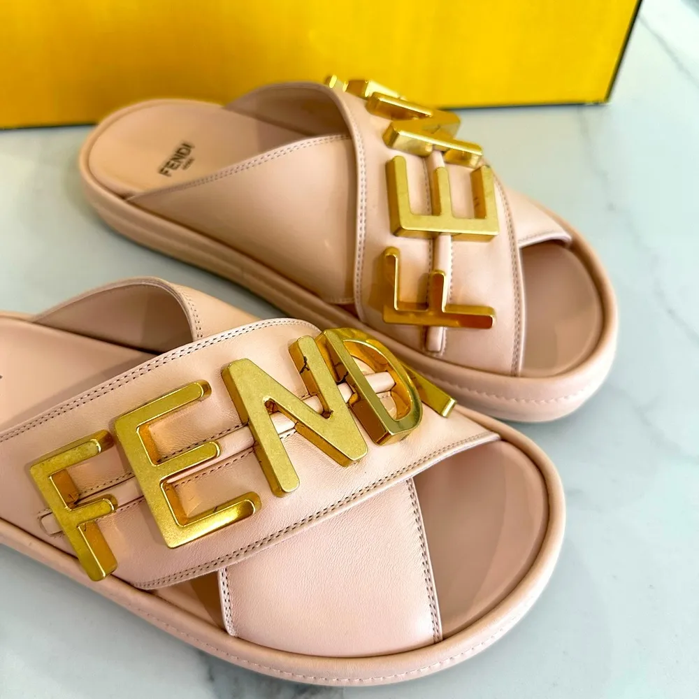 Fendi Fendigraphy Logo Slide Sandals - Image 4