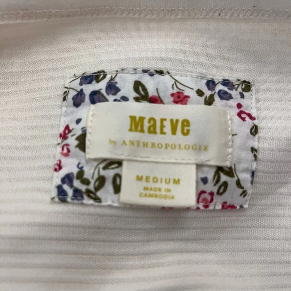 Maeve Anthropologie Stripe Texture Boatneck Long Sleeve Sweater Cream - Image 3