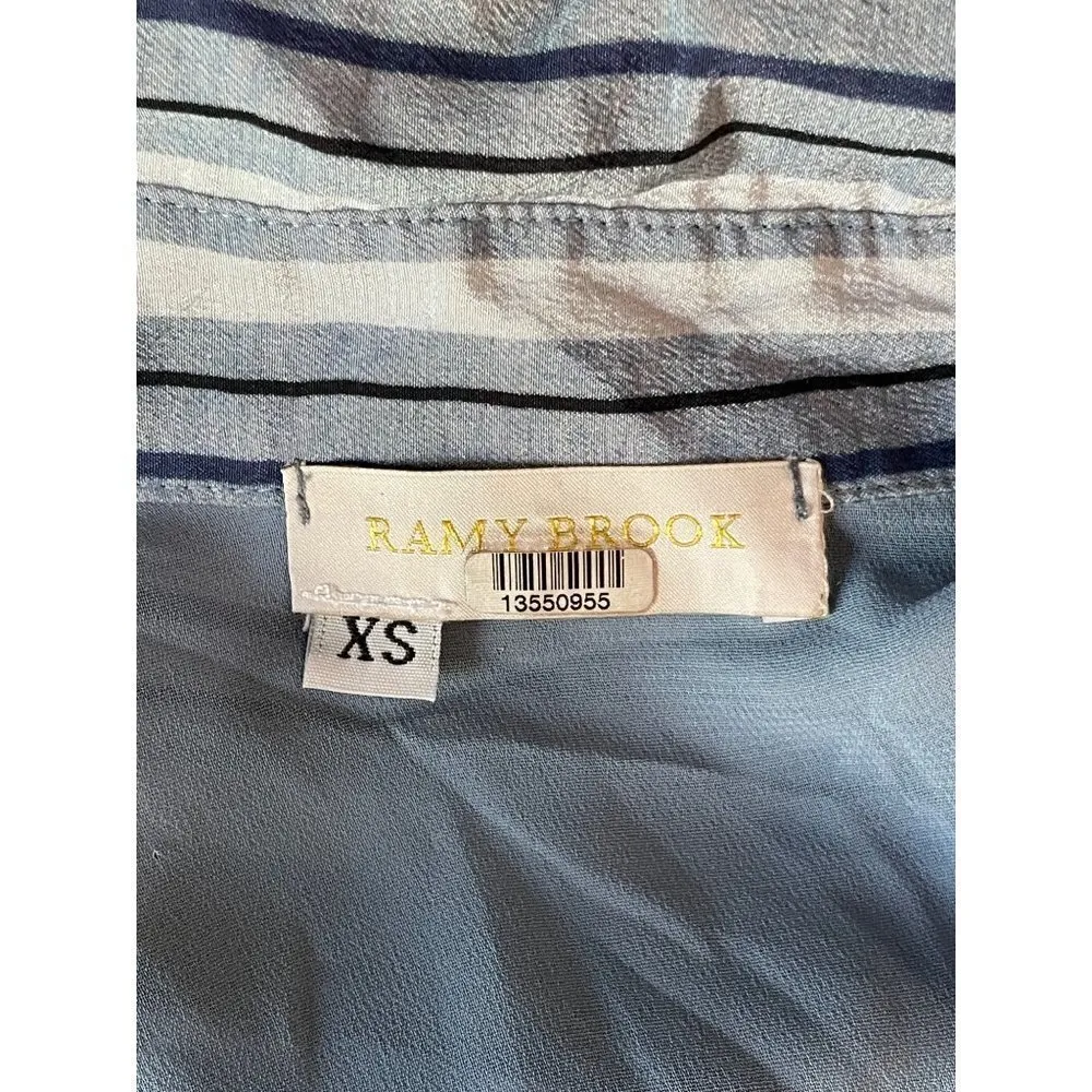 Ramy Brook Brandi Silk Dress Blue Womens Size XS - Image 13