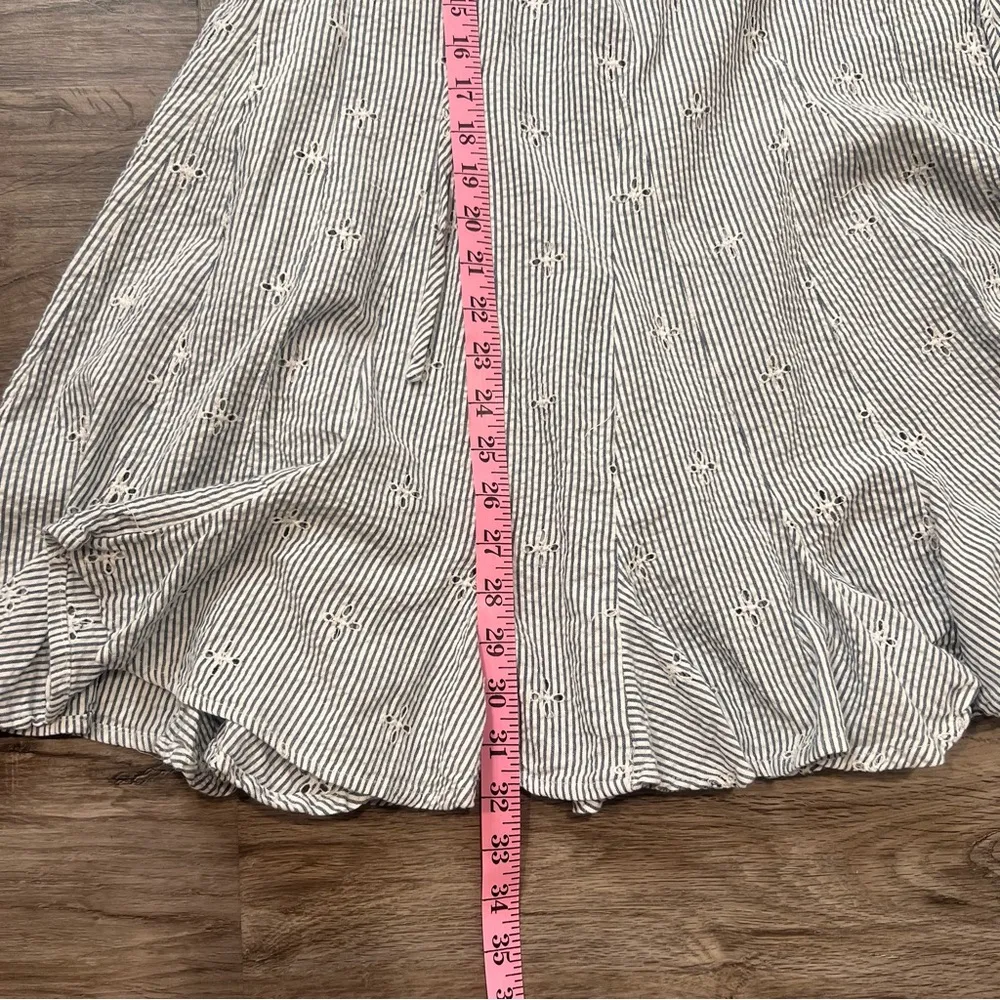 ASOS White and Blue Eyelet Flared Dress Size 4 SKU#C24315 - Image 9