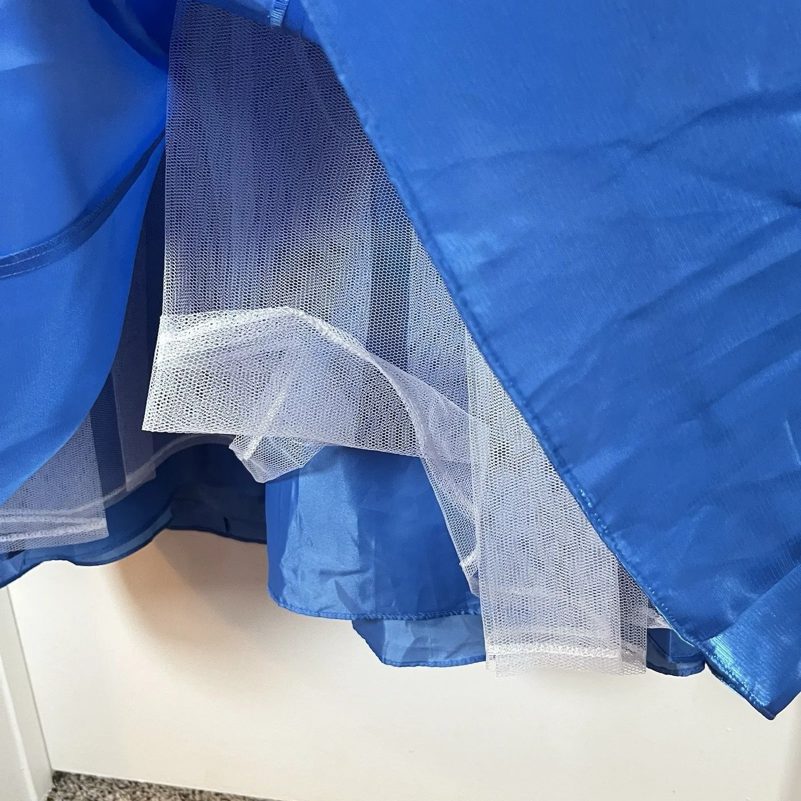 Vtg Y2K Beaded Gown Dress Sz 11/12 Fairycore Mesh Dreamy Ethereal Mermaidcore Blue - Image 12