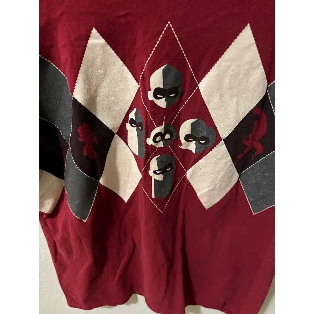 The Incredibles 2 T Shirt X-Large Red Graphic Pixar Disney Short Sleeve Diamonds - Image 2