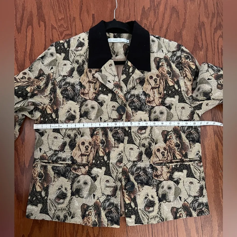 Superscap Vintage dogs 🐕 jacquard jacket suit Size M - Image 6