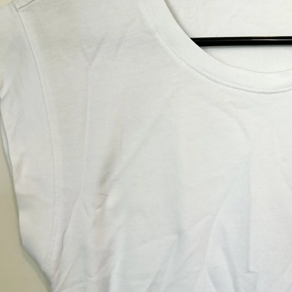 NEW Madewell Sutro Ruched Muscle Casual Luxe Jersey Tank in White - Size: Small - Image 6