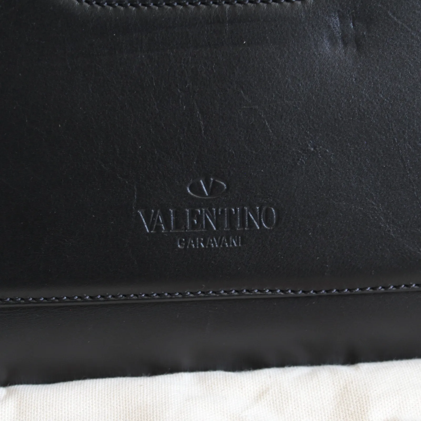 Valentino Joylock Black Leather Floral Applique Rockstud Satchel Shoulder Bag - Image 15