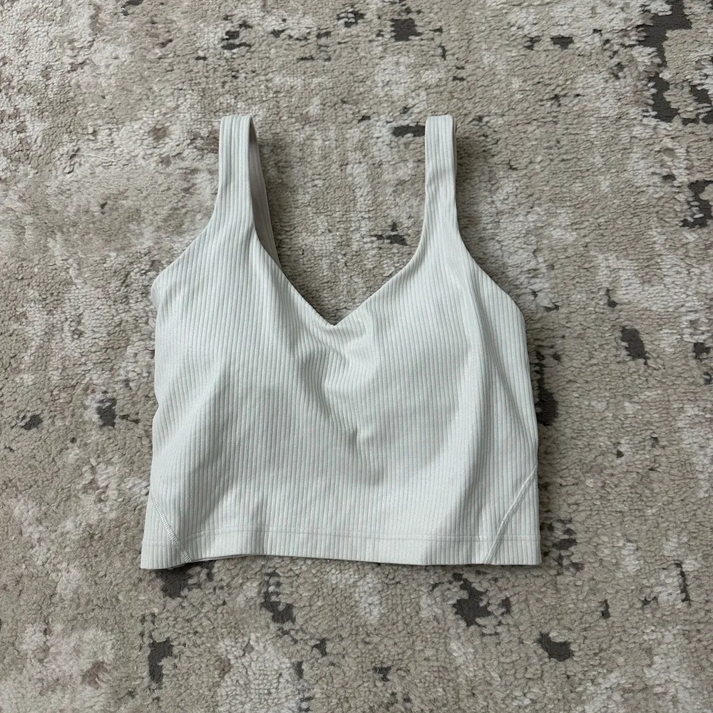 Lululemon Align Ribbed Tank Top *Shine Size 2 - Bone Radiate Transparent Foil - Image 2