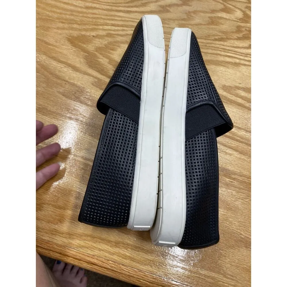 Vince Blair Slip-On Sneakers Womens 8.5M Black Perforated Flat Comfort Shoes S44 - Image 6
