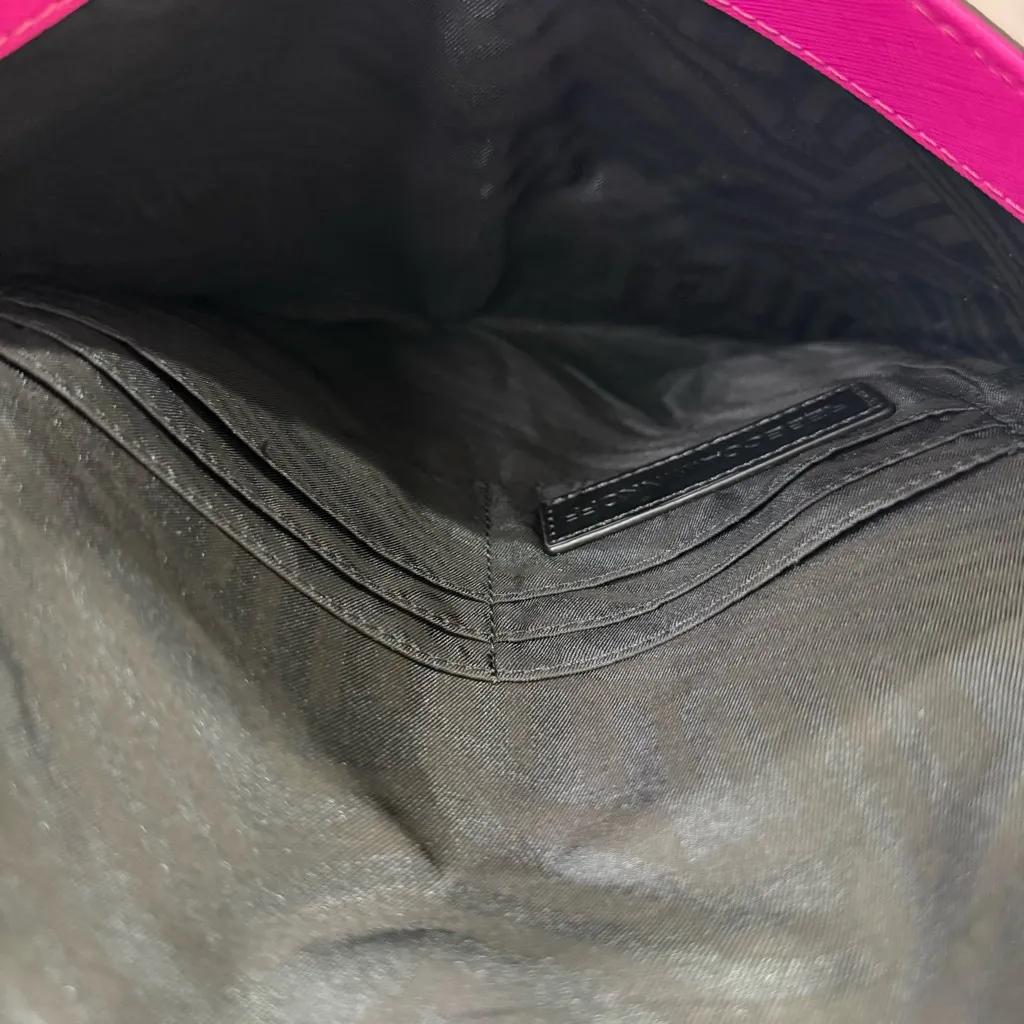 Rebecca Minkoff Envelope Clutch Bag Hot Pink Leather Cocktail Party Barbie Chic - Image 12