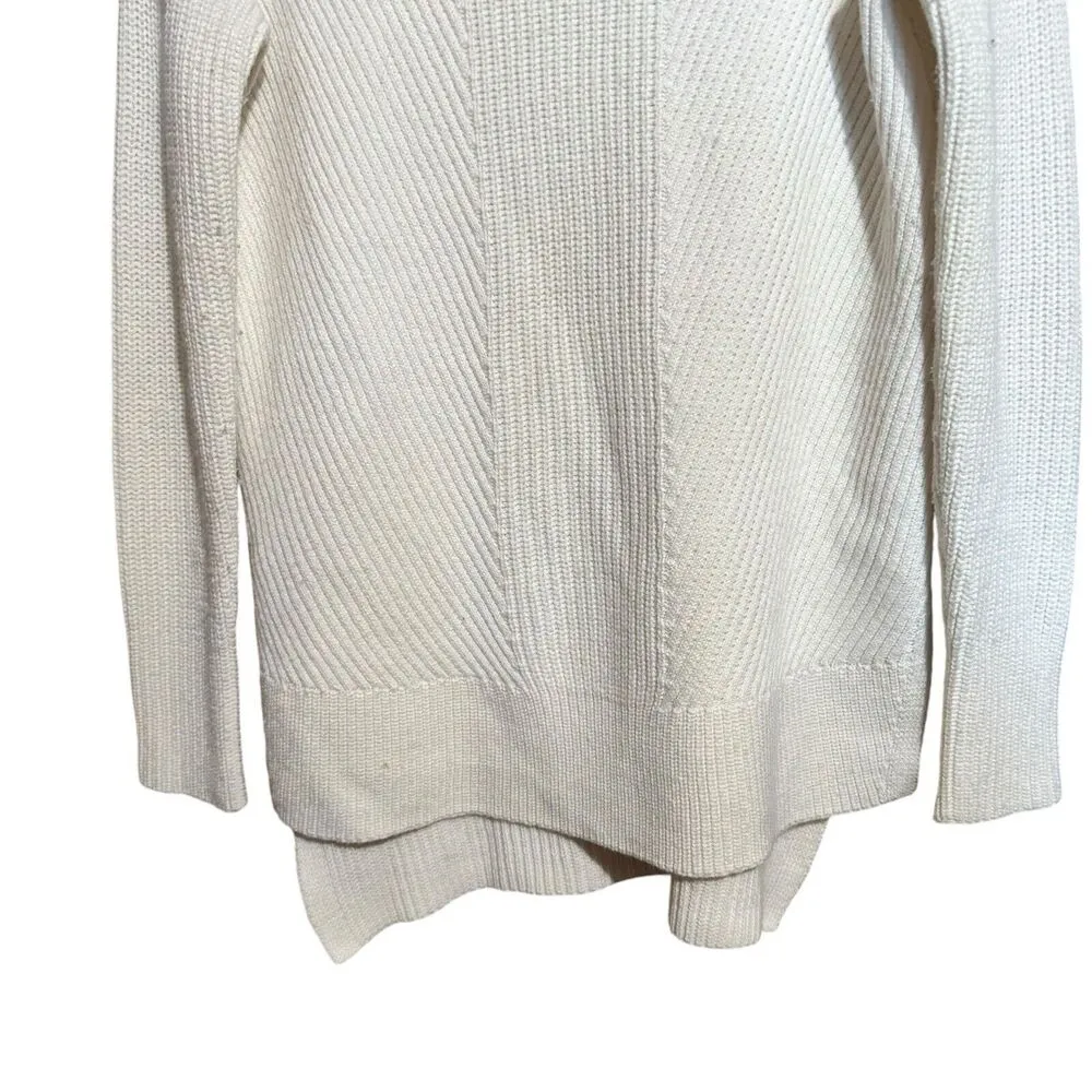Athleta Sweater Womens Small Ivory Cable Knit Merino Wool Blend Pullover - Image 4