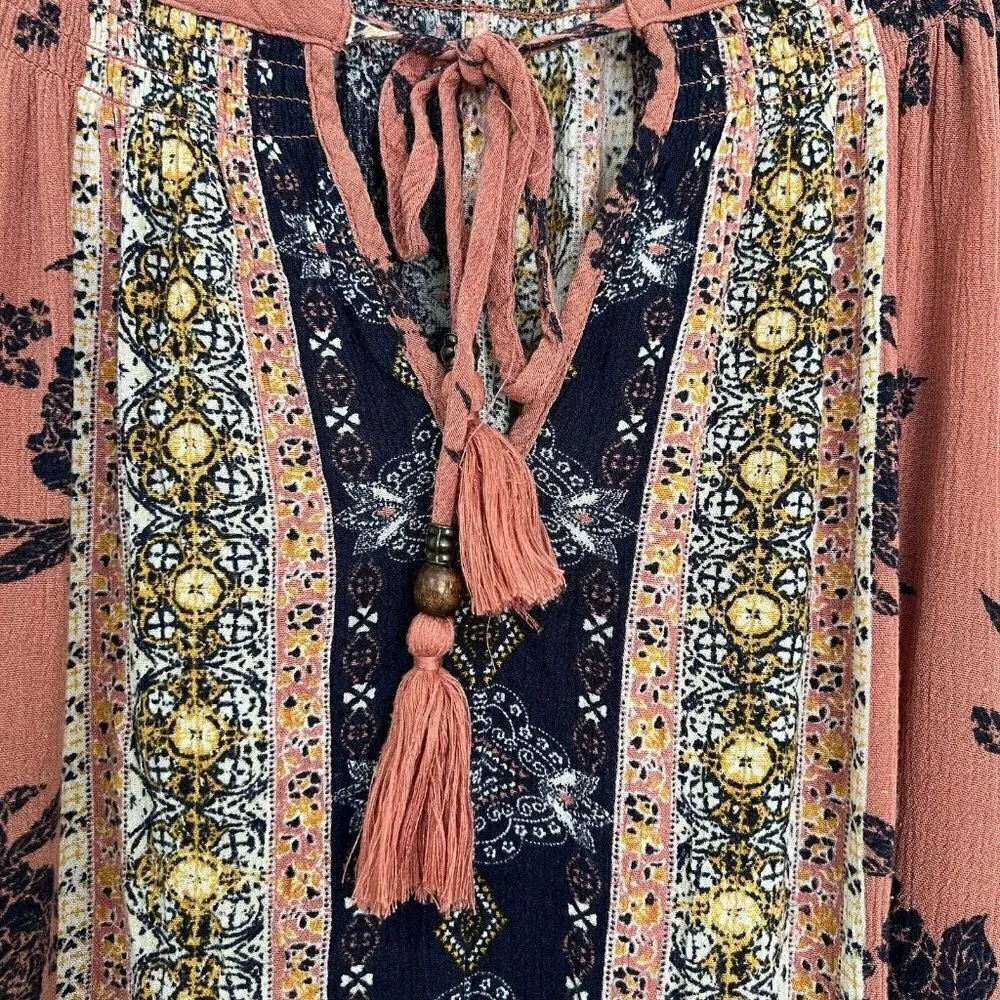 Mason & belle Caseey BOHEMIAN Tassel peasant Top BLOUSE size 1X - Image 8