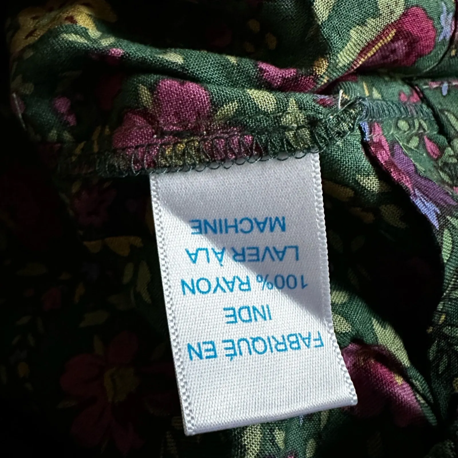 April Cornell Tote Dust Bag Long Strap Green Purple Floral Market Errands Logo - Image 5