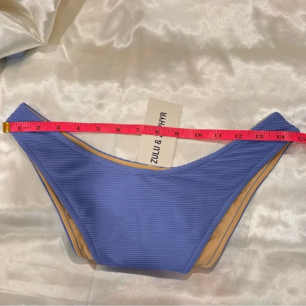 Zulu And Zephyr Signature Curve Brief Bikini Bottom High Cut Bay Blue Size 8 New - Image 9