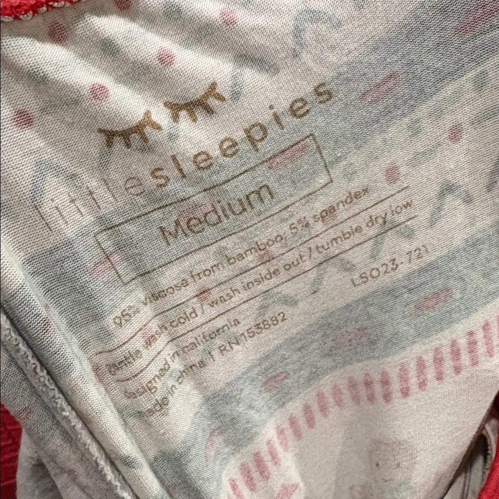 Little Sleepies Fair Isle Holiday Christmas Ladies Pajama Pants Medium Red - Image 6