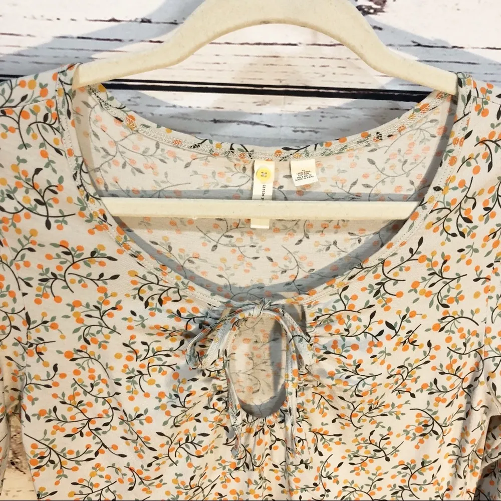 Anthropologie Little Yellow Button Floral Tunic Peasant Prairie Cottagecore - Image 3