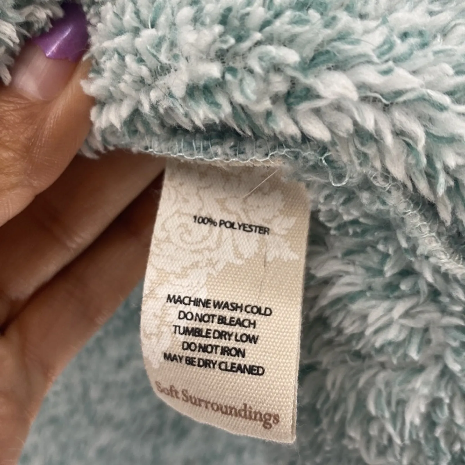 Soft Surroundings Hug Me Cardi Cardigan sea foam in color waterfall button - Image 8