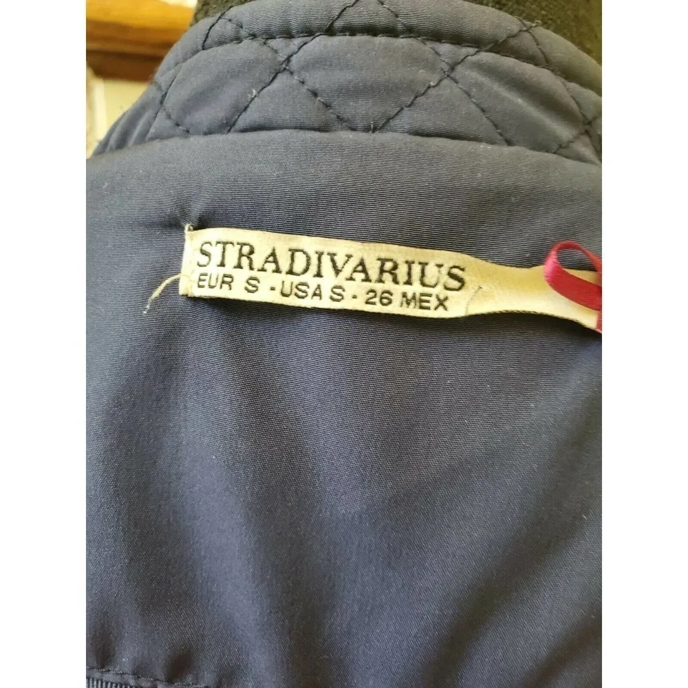 Stradivarius Navy Coat Full Zip Size Small - Image 9