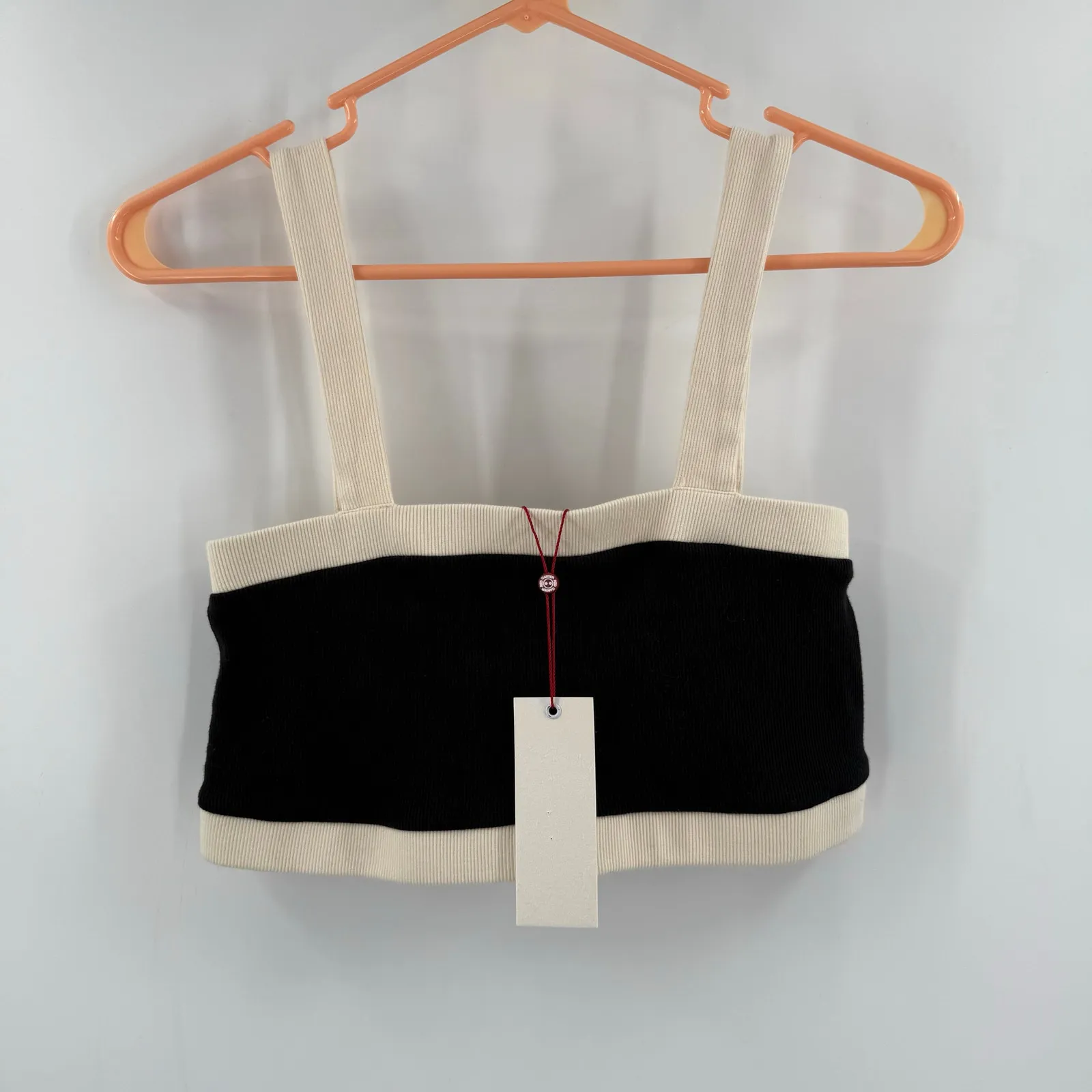 RED CARTER Cropped Top Bikini Cover-Up Size Medium /8 Colorblock Black Beach NWT - Image 11