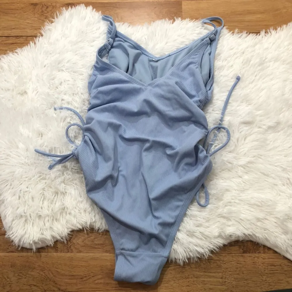 Time & Tru Ribbed One Piece Bathing Suit  - Image 2