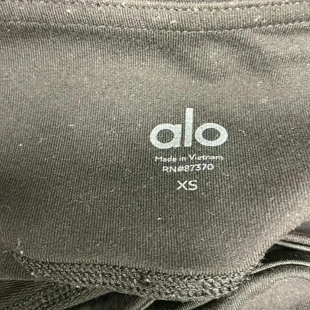 ALO YOGA Moto Leggings Dark Gray Mesh Panels Size XS - Image 5