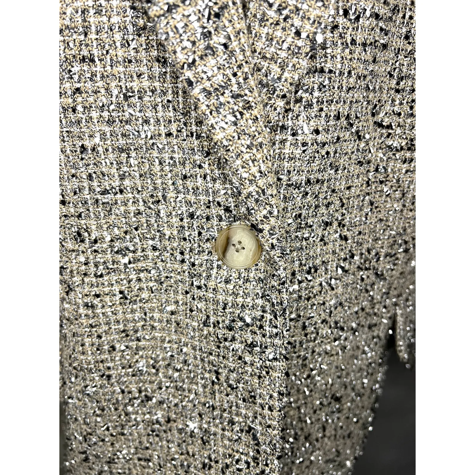 Banana Republic Coleta Tinsel Tweed Blazer Sz 12 Silver/Grey Party Formal NWT‎ - Image 4